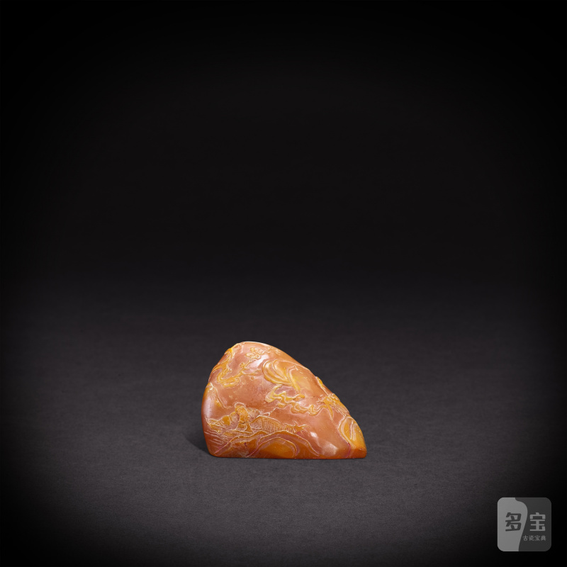 A tianhuang seal, dated jiachen year, corresponding to 1844, Qing dynasty, Daoguang period | 清道光 甲辰（1844）年 田黃「松林順翁」印